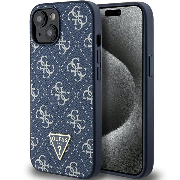 iTok webáruház - Guess Guess 4G Triangle Metal Logo tok iPhone 15 Plus / 14 Plus készülékhez (kék) 1 Guess 4G Triangle Metal Logo case for iPhone 15 Plus / 14 Plus (kék)