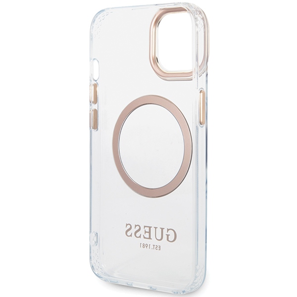 iTok webáruház - Guess Guess Metal Outline MagSafe tok iPhone 15 Plus / 14 Plus készülékhez (arany) 7 Guess Metal Outline MagSafe Case for iPhone 15 Plus / 14 Plus (arany)
