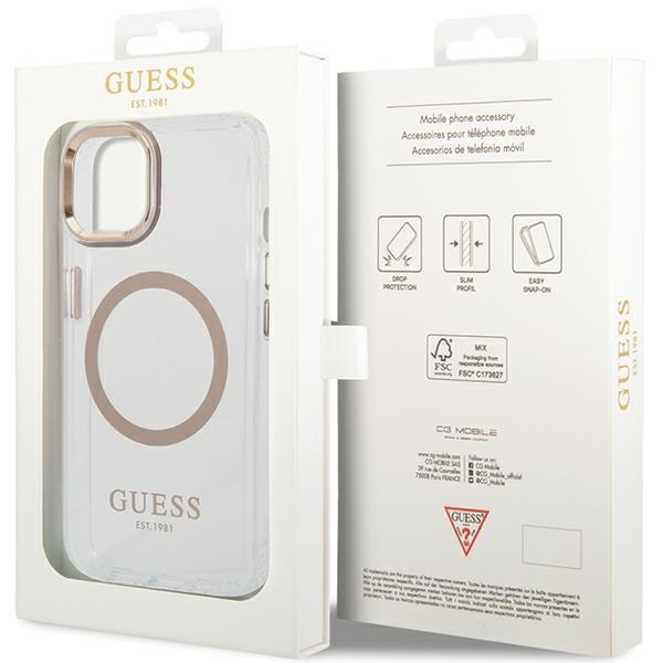 iTok webáruház - Guess Guess Metal Outline MagSafe tok iPhone 15 Plus / 14 Plus készülékhez (arany) 8 Guess Metal Outline MagSafe Case for iPhone 15 Plus / 14 Plus (arany)