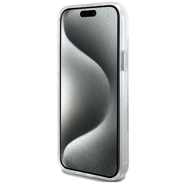 iTok webáruház - Guess Guess GUHMP15MHRSGSD Ring Stand Script Glitter MagSafe tok iPhone 15 Plus / 14 Plus készülékhez 5 Guess GUHMP15MHRSGSD iPhone 15 Plus / 14 Plus 6.7" transparent/transparent hardcase Ring Stand Script Glitter MagSafe