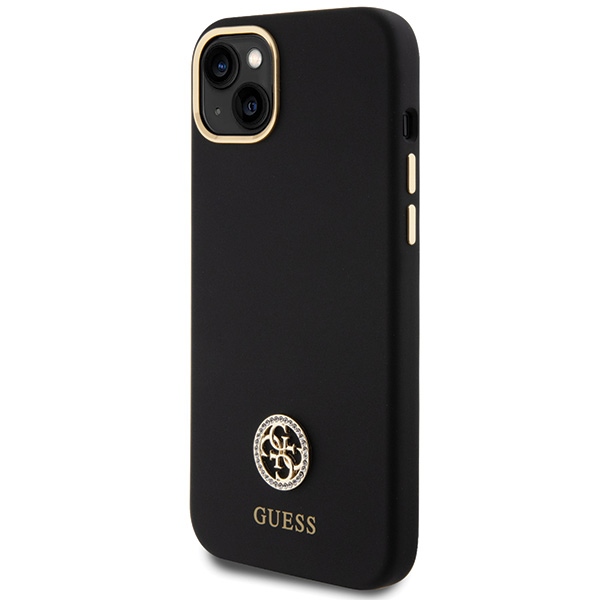 iTok webáruház - Guess Guess Silicone Logo Strass 4G szilikon tok iPhone 15 Plus / 14 Plus készülékhez (fekete) 2 Guess Silicone Logo Strass 4G Case for iPhone 15 Plus / 14 Plus 6.7" (fekete)