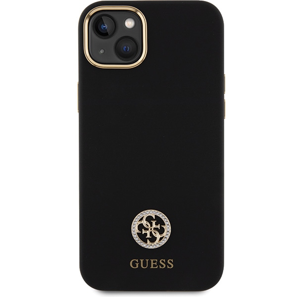 iTok webáruház - Guess Guess Silicone Logo Strass 4G szilikon tok iPhone 15 Plus / 14 Plus készülékhez (fekete) 3 Guess Silicone Logo Strass 4G Case for iPhone 15 Plus / 14 Plus 6.7" (fekete)