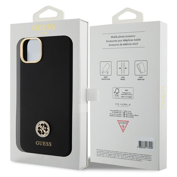 iTok webáruház - Guess Guess Silicone Logo Strass 4G szilikon tok iPhone 15 Plus / 14 Plus készülékhez (fekete) 8 Guess Silicone Logo Strass 4G Case for iPhone 15 Plus / 14 Plus 6.7" (fekete)