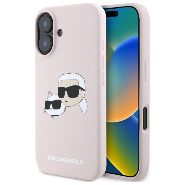 iTok webáruház - Karl Lagerfeld Karl Lagerfeld Silicone Nauble Heads Print MagSafe tok iPhone 16 készülékhez (rózsaszín) 1 Karl Lagerfeld Silicone Nauble Heads Print MagSafe Case for iPhone 16 (rózsaszín)