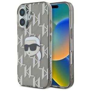 Karl Lagerfeld IML Karl Head Electroplated iPhone 16 tok (fekete)