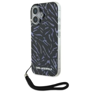 Karl Lagerfeld Zebra zsinóros tok iPhone 16 készülékhez (lila)