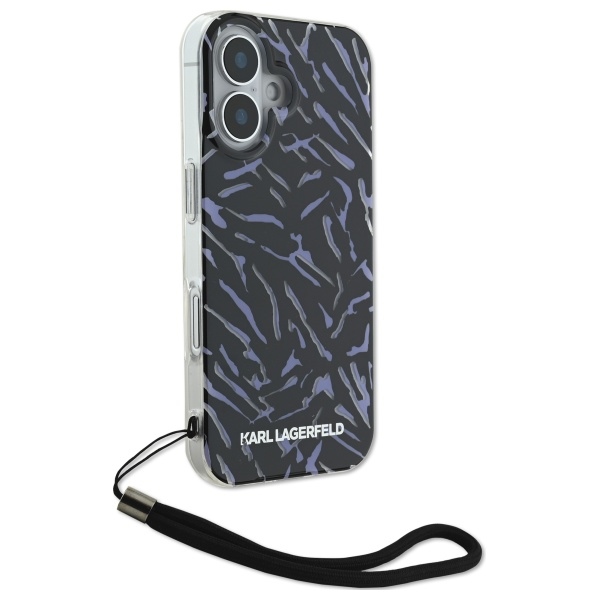 iTok webáruház - Karl Lagerfeld Karl Lagerfeld Zebra zsinóros tok iPhone 16 készülékhez (lila) 3 Karl Lagerfeld Zebra With Cord iPhone 16 Case (lila)