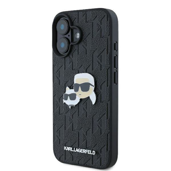 iTok webáruház - Karl Lagerfeld Karl Lagerfeld Monogram Karl & Choupette Head Pin tok iPhone 16-hoz (fekete) 2 Karl Lagerfeld Monogram Karl & Choupette Head Pin iPhone 16 Case (fekete)