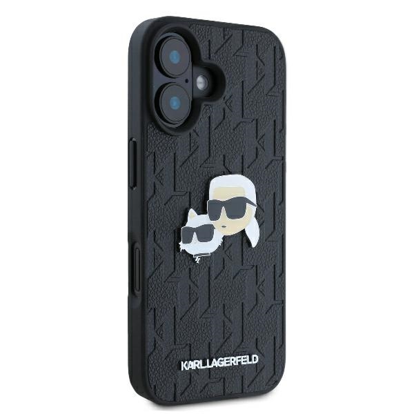 iTok webáruház - Karl Lagerfeld Karl Lagerfeld Monogram Karl & Choupette Head Pin tok iPhone 16-hoz (fekete) 4 Karl Lagerfeld Monogram Karl & Choupette Head Pin iPhone 16 Case (fekete)