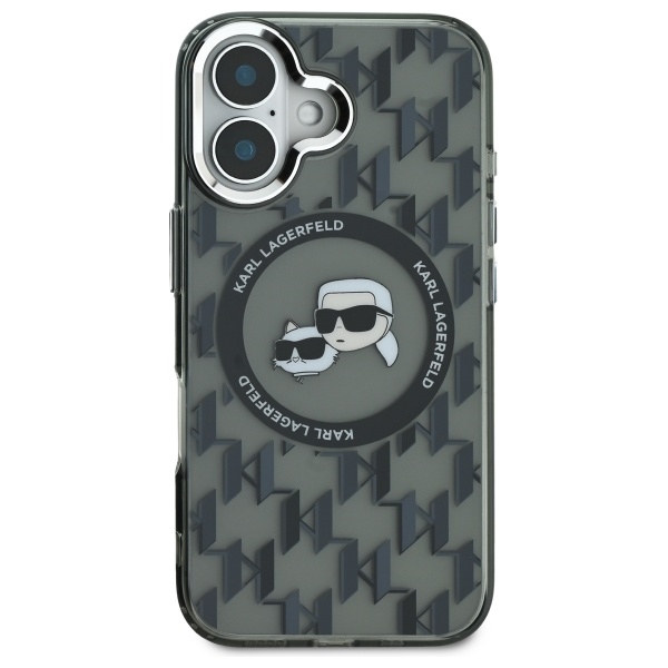 iTok webáruház - Karl Lagerfeld Karl Lagerfeld IML Monogram Karl & Choupette Head MagSafe tok iPhone 16 készülékhez (fekete) 3 Karl Lagerfeld IML Monogram Karl & Choupette Head MagSafe iPhone 16 Case (fekete)
