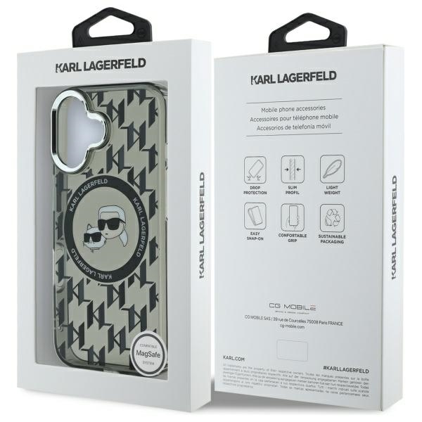 iTok webáruház - Karl Lagerfeld Karl Lagerfeld IML Monogram Karl & Choupette Head MagSafe tok iPhone 16 készülékhez (fekete) 8 Karl Lagerfeld IML Monogram Karl & Choupette Head MagSafe iPhone 16 Case (fekete)