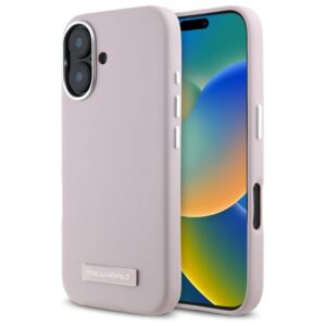 Karl Lagerfeld FW Metal Plate MagSafe tok iPhone 16 készülékhez (rózsaszín)