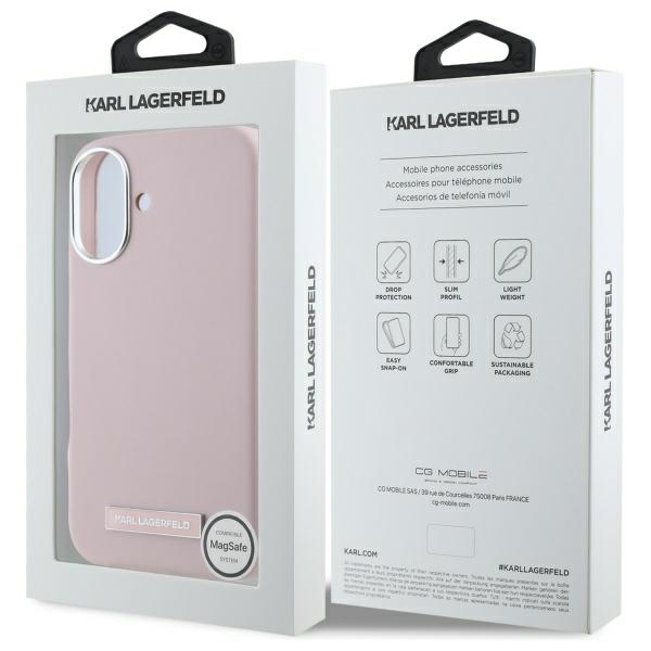iTok webáruház - Karl Lagerfeld Karl Lagerfeld FW Metal Plate MagSafe tok iPhone 16 készülékhez (rózsaszín) 8 Karl Lagerfeld FW Metal Plate MagSafe iPhone 16 Case (rózsaszín)