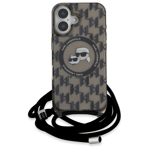 iTok webáruház - Karl Lagerfeld Karl Lagerfeld IML Crossbody Monogram Karl & Choupette Head MagSafe iPhone 16 tok (fekete) 2 Karl Lagerfeld IML Crossbody Monogram Karl & Choupette Head MagSafe iPhone 16 Case (fekete)