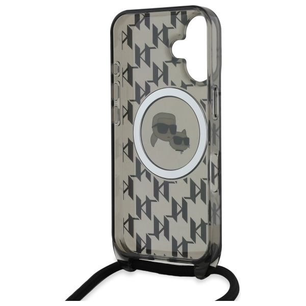 iTok webáruház - Karl Lagerfeld Karl Lagerfeld IML Crossbody Monogram Karl & Choupette Head MagSafe iPhone 16 tok (fekete) 6 Karl Lagerfeld IML Crossbody Monogram Karl & Choupette Head MagSafe iPhone 16 Case (fekete)