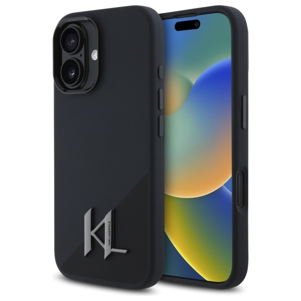 iTok webáruház - Karl Lagerfeld Karl Lagerfeld Silicone Shadow Metal Initial MagSafe iPhone 16 tok (fekete) 1 Karl Lagerfeld Silicone Shadow Metal Initial MagSafe iPhone 16 Case (fekete)