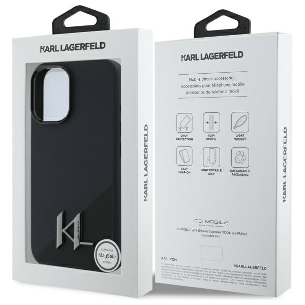 iTok webáruház - Karl Lagerfeld Karl Lagerfeld Silicone Shadow Metal Initial MagSafe iPhone 16 tok (fekete) 8 Karl Lagerfeld Silicone Shadow Metal Initial MagSafe iPhone 16 Case (fekete)