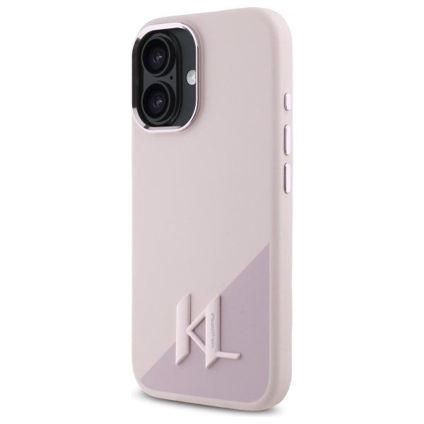 iTok webáruház - Karl Lagerfeld Karl Lagerfeld Silicone Shadow Metal Initial MagSafe iPhone 16 tok – rózsaszín (rózsaszín) 2 Karl Lagerfeld Silicone Shadow Metal Initial MagSafe iPhone 16 Case (rózsaszín)