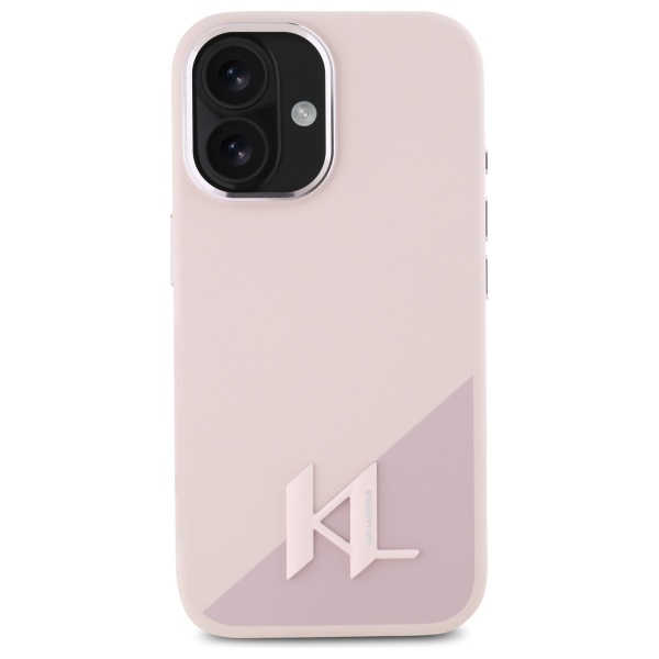 iTok webáruház - Karl Lagerfeld Karl Lagerfeld Silicone Shadow Metal Initial MagSafe iPhone 16 tok – rózsaszín (rózsaszín) 3 Karl Lagerfeld Silicone Shadow Metal Initial MagSafe iPhone 16 Case (rózsaszín)