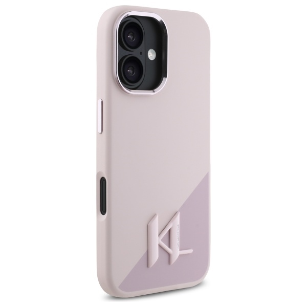 iTok webáruház - Karl Lagerfeld Karl Lagerfeld Silicone Shadow Metal Initial MagSafe iPhone 16 tok – rózsaszín (rózsaszín) 4 Karl Lagerfeld Silicone Shadow Metal Initial MagSafe iPhone 16 Case (rózsaszín)