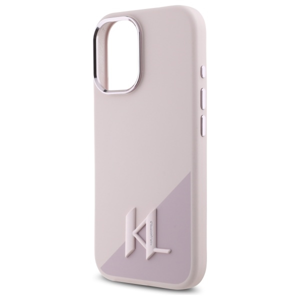 iTok webáruház - Karl Lagerfeld Karl Lagerfeld Silicone Shadow Metal Initial MagSafe iPhone 16 tok – rózsaszín (rózsaszín) 6 Karl Lagerfeld Silicone Shadow Metal Initial MagSafe iPhone 16 Case (rózsaszín)