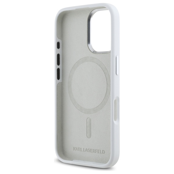 iTok webáruház - Karl Lagerfeld Karl Lagerfeld Silicone Initial Metal Logo MagSafe tok iPhone 16 készülékhez (fehér) 7 Karl Lagerfeld Silicone Initial Metal Logo MagSafe iPhone 16 Case (fehér)