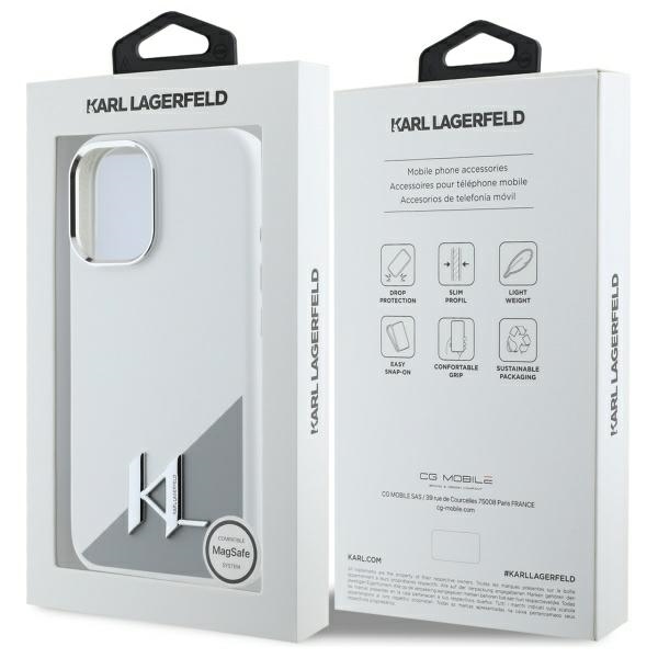 iTok webáruház - Karl Lagerfeld Karl Lagerfeld Silicone Initial Metal Logo MagSafe tok iPhone 16 készülékhez (fehér) 8 Karl Lagerfeld Silicone Initial Metal Logo MagSafe iPhone 16 Case (fehér)