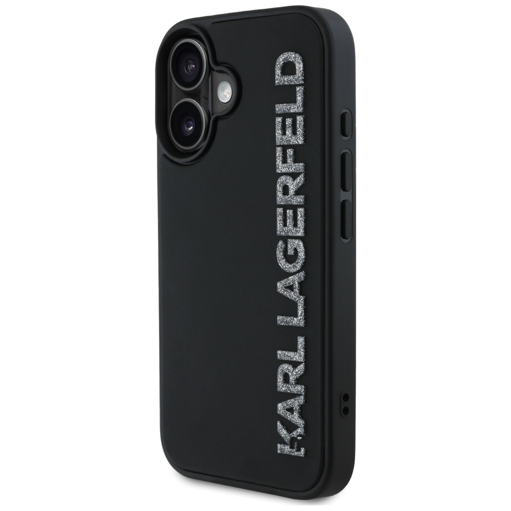 iTok webáruház - Karl Lagerfeld Karl Lagerfeld HC 3D Rubber Elongated Glitter tok iPhone 16 készülékhez (fekete) 2 Karl Lagerfeld HC 3D Rubber Elongated Glitter iPhone 16 Case (fekete)