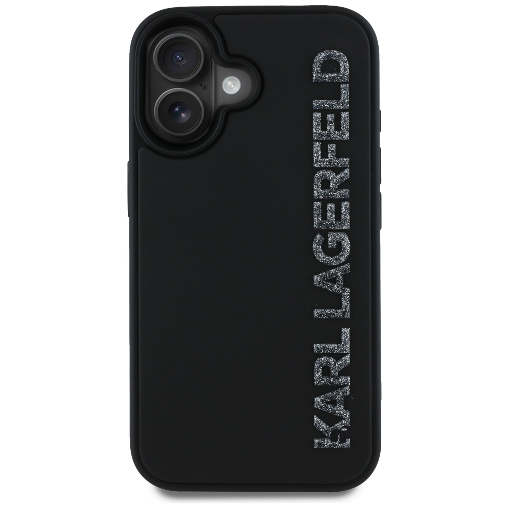 iTok webáruház - Karl Lagerfeld Karl Lagerfeld HC 3D Rubber Elongated Glitter tok iPhone 16 készülékhez (fekete) 3 Karl Lagerfeld HC 3D Rubber Elongated Glitter iPhone 16 Case (fekete)
