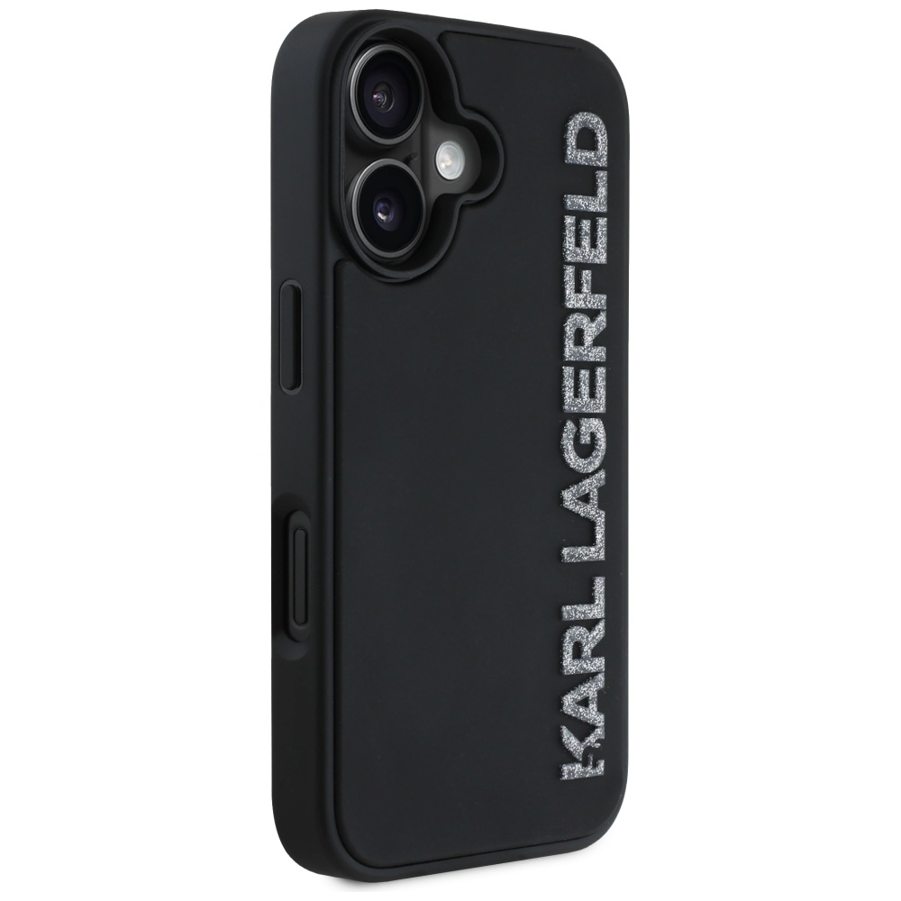 iTok webáruház - Karl Lagerfeld Karl Lagerfeld HC 3D Rubber Elongated Glitter tok iPhone 16 készülékhez (fekete) 4 Karl Lagerfeld HC 3D Rubber Elongated Glitter iPhone 16 Case (fekete)