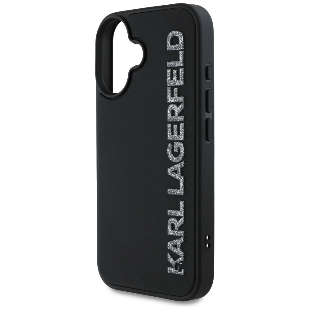 iTok webáruház - Karl Lagerfeld Karl Lagerfeld HC 3D Rubber Elongated Glitter tok iPhone 16 készülékhez (fekete) 6 Karl Lagerfeld HC 3D Rubber Elongated Glitter iPhone 16 Case (fekete)