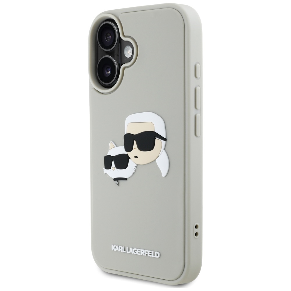 iTok webáruház - Karl Lagerfeld Karl Lagerfeld HC 3D Rubber Double Heads tok iPhone 16 készülékhez (bézs) 2 Karl Lagerfeld HC 3D Rubber Double Heads iPhone 16 Case (bézs)