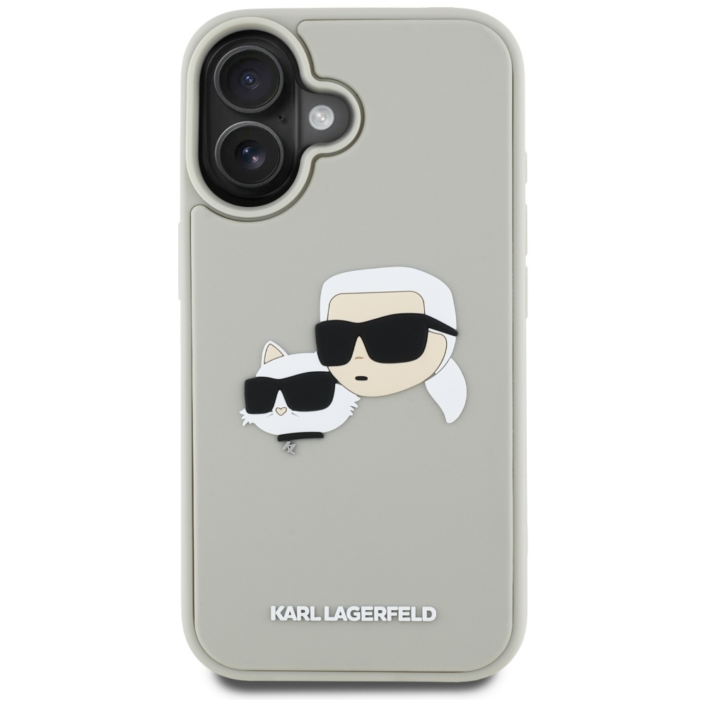 iTok webáruház - Karl Lagerfeld Karl Lagerfeld HC 3D Rubber Double Heads tok iPhone 16 készülékhez (bézs) 3 Karl Lagerfeld HC 3D Rubber Double Heads iPhone 16 Case (bézs)
