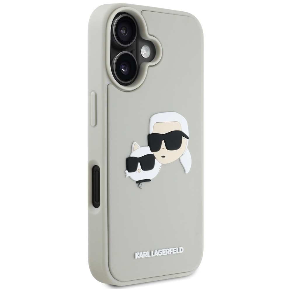 iTok webáruház - Karl Lagerfeld Karl Lagerfeld HC 3D Rubber Double Heads tok iPhone 16 készülékhez (bézs) 4 Karl Lagerfeld HC 3D Rubber Double Heads iPhone 16 Case (bézs)