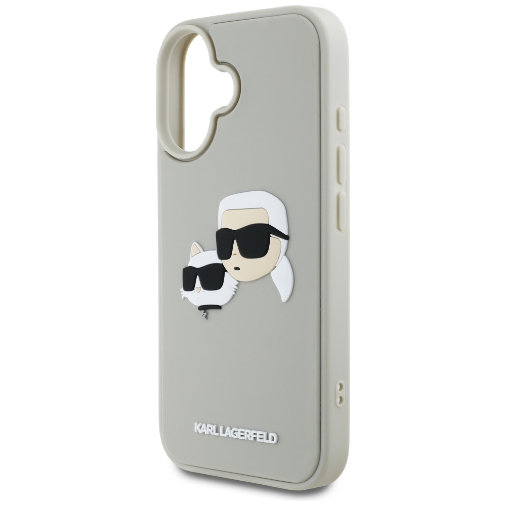 iTok webáruház - Karl Lagerfeld Karl Lagerfeld HC 3D Rubber Double Heads tok iPhone 16 készülékhez (bézs) 6 Karl Lagerfeld HC 3D Rubber Double Heads iPhone 16 Case (bézs)