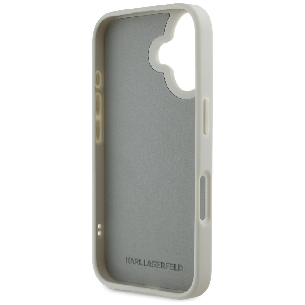 iTok webáruház - Karl Lagerfeld Karl Lagerfeld HC 3D Rubber Double Heads tok iPhone 16 készülékhez (bézs) 7 Karl Lagerfeld HC 3D Rubber Double Heads iPhone 16 Case (bézs)