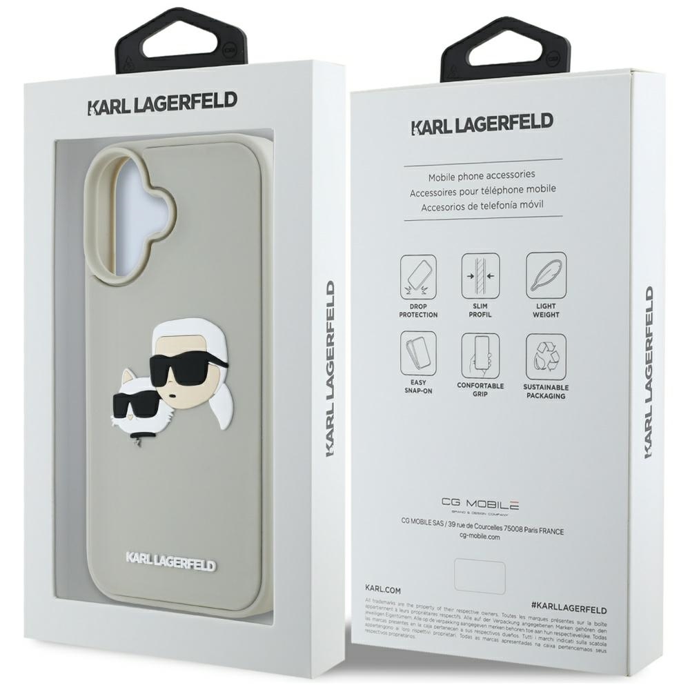 iTok webáruház - Karl Lagerfeld Karl Lagerfeld HC 3D Rubber Double Heads tok iPhone 16 készülékhez (bézs) 8 Karl Lagerfeld HC 3D Rubber Double Heads iPhone 16 Case (bézs)