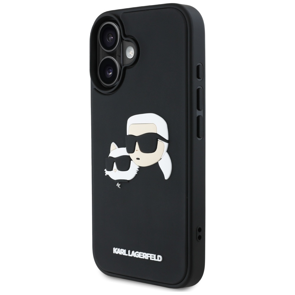iTok webáruház - Karl Lagerfeld Karl Lagerfeld HC 3D Rubber Double Heads tok iPhone 16 készülékhez (fekete) 2 Karl Lagerfeld HC 3D Rubber Double Heads iPhone 16 Case (fekete)