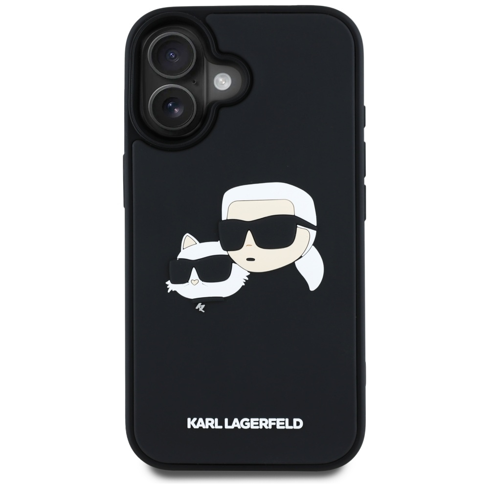 iTok webáruház - Karl Lagerfeld Karl Lagerfeld HC 3D Rubber Double Heads tok iPhone 16 készülékhez (fekete) 3 Karl Lagerfeld HC 3D Rubber Double Heads iPhone 16 Case (fekete)
