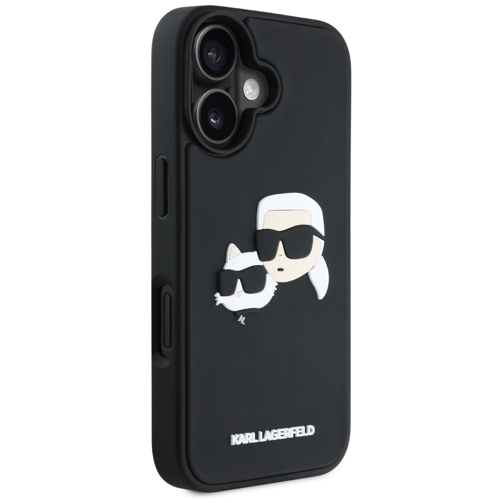iTok webáruház - Karl Lagerfeld Karl Lagerfeld HC 3D Rubber Double Heads tok iPhone 16 készülékhez (fekete) 4 Karl Lagerfeld HC 3D Rubber Double Heads iPhone 16 Case (fekete)