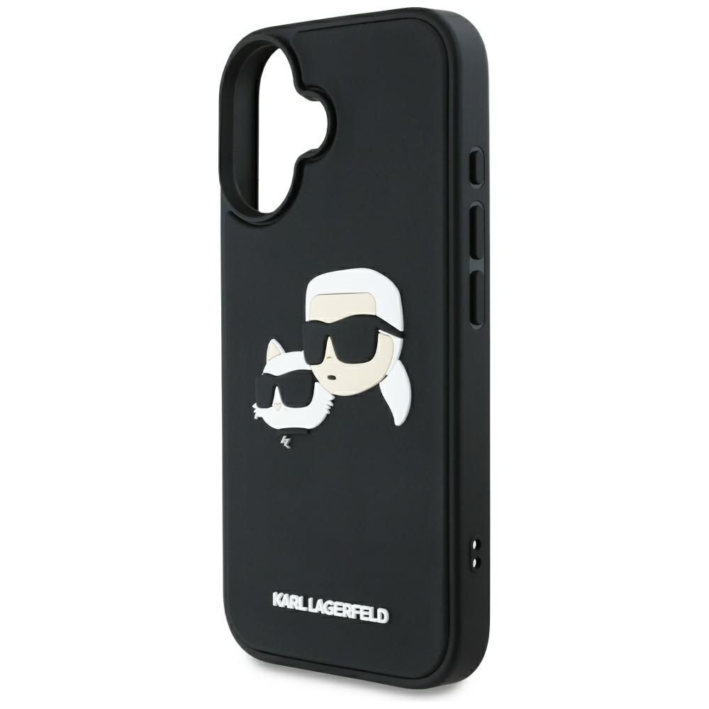 iTok webáruház - Karl Lagerfeld Karl Lagerfeld HC 3D Rubber Double Heads tok iPhone 16 készülékhez (fekete) 6 Karl Lagerfeld HC 3D Rubber Double Heads iPhone 16 Case (fekete)