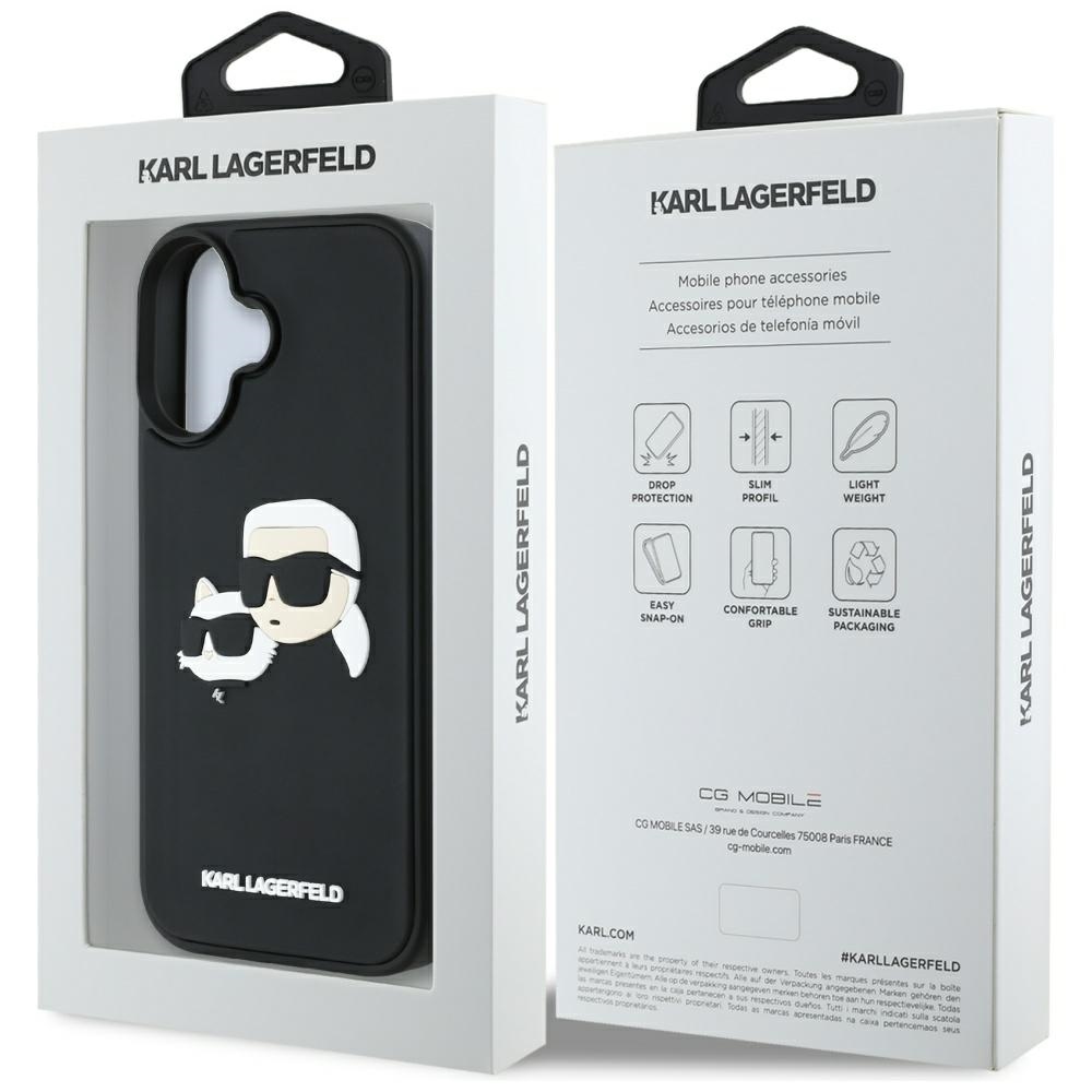 iTok webáruház - Karl Lagerfeld Karl Lagerfeld HC 3D Rubber Double Heads tok iPhone 16 készülékhez (fekete) 8 Karl Lagerfeld HC 3D Rubber Double Heads iPhone 16 Case (fekete)