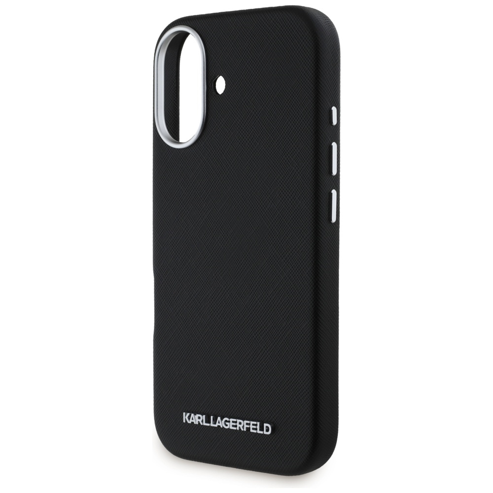 iTok webáruház - Karl Lagerfeld Karl Lagerfeld Saffiano Full Wrapped Elongated Metal Logo MagSafe tok iPhone 16-hoz (fekete) 6 Karl Lagerfeld Saffiano Full Wrapped Elongated Metal Logo MagSafe Case for iPhone 16 (fekete)