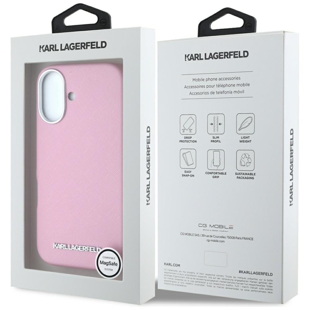 iTok webáruház - Karl Lagerfeld Karl Lagerfeld Saffiano Full Wrapped Elongated Metal Logo MagSafe tok iPhone 16 készülékhez (rózsaszín) 8 Karl Lagerfeld Saffiano Full Wrapped Elongated Metal Logo MagSafe iPhone 16 Case (rózsaszín)