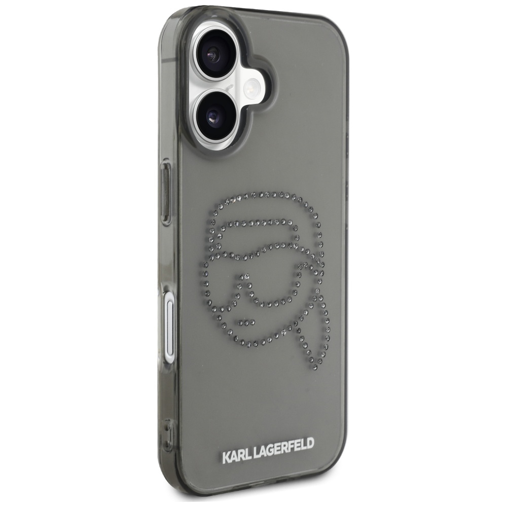 iTok webáruház - Karl Lagerfeld Karl Lagerfeld IML Rhinestones Karl Head tok iPhone 16-hoz, fekete 4 Karl Lagerfeld IML Rhinestones Karl Head Case for iPhone 16 Black