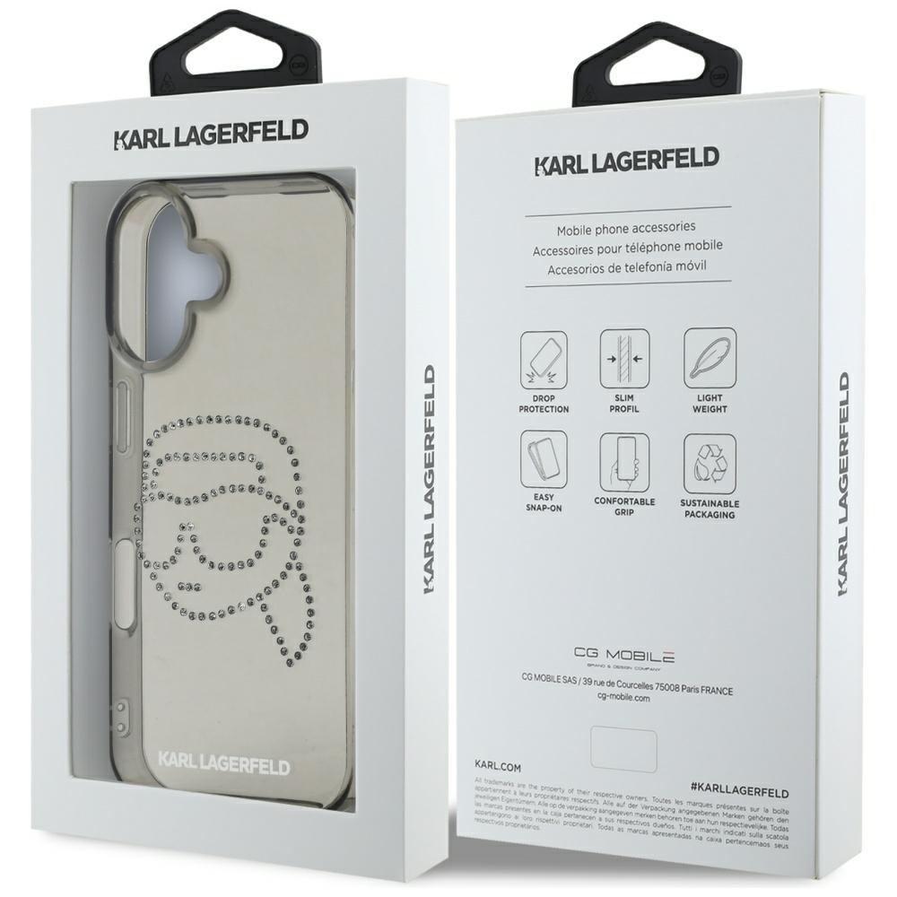 iTok webáruház - Karl Lagerfeld Karl Lagerfeld IML Rhinestones Karl Head tok iPhone 16-hoz, fekete 8 Karl Lagerfeld IML Rhinestones Karl Head Case for iPhone 16 Black
