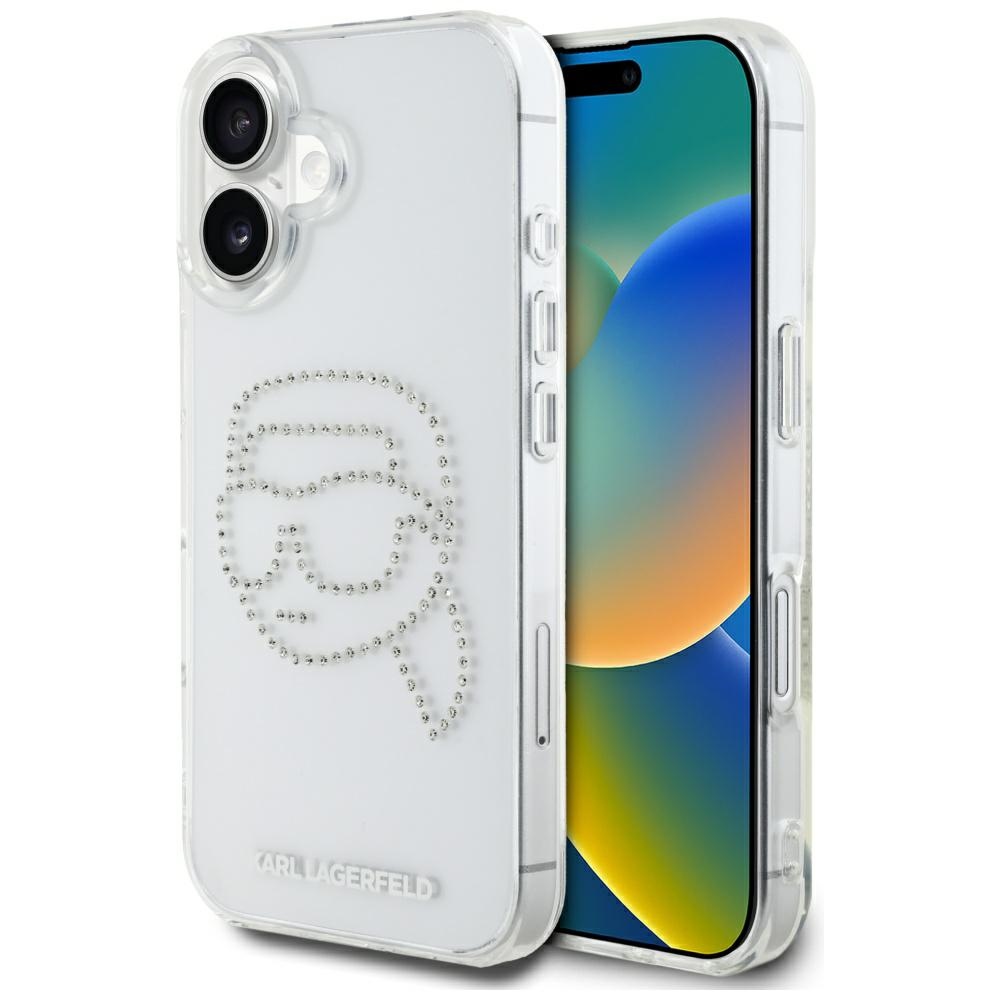 iTok webáruház - Karl Lagerfeld Karl Lagerfeld IML Rhinestones Karl Head tok iPhone 16 készülékhez 1 Karl Lagerfeld IML Rhinestones Karl Head Case for iPhone 16 Clear