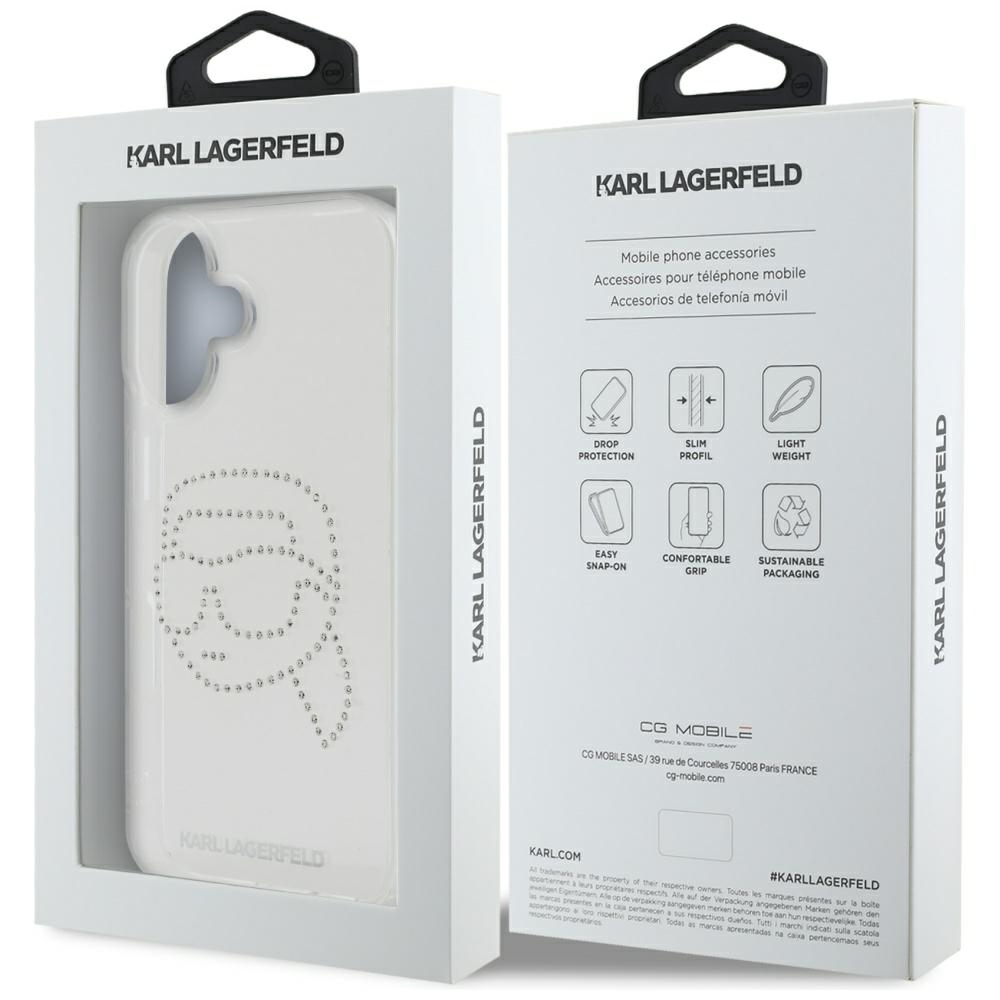 iTok webáruház - Karl Lagerfeld Karl Lagerfeld IML Rhinestones Karl Head tok iPhone 16 készülékhez 8 Karl Lagerfeld IML Rhinestones Karl Head Case for iPhone 16 Clear