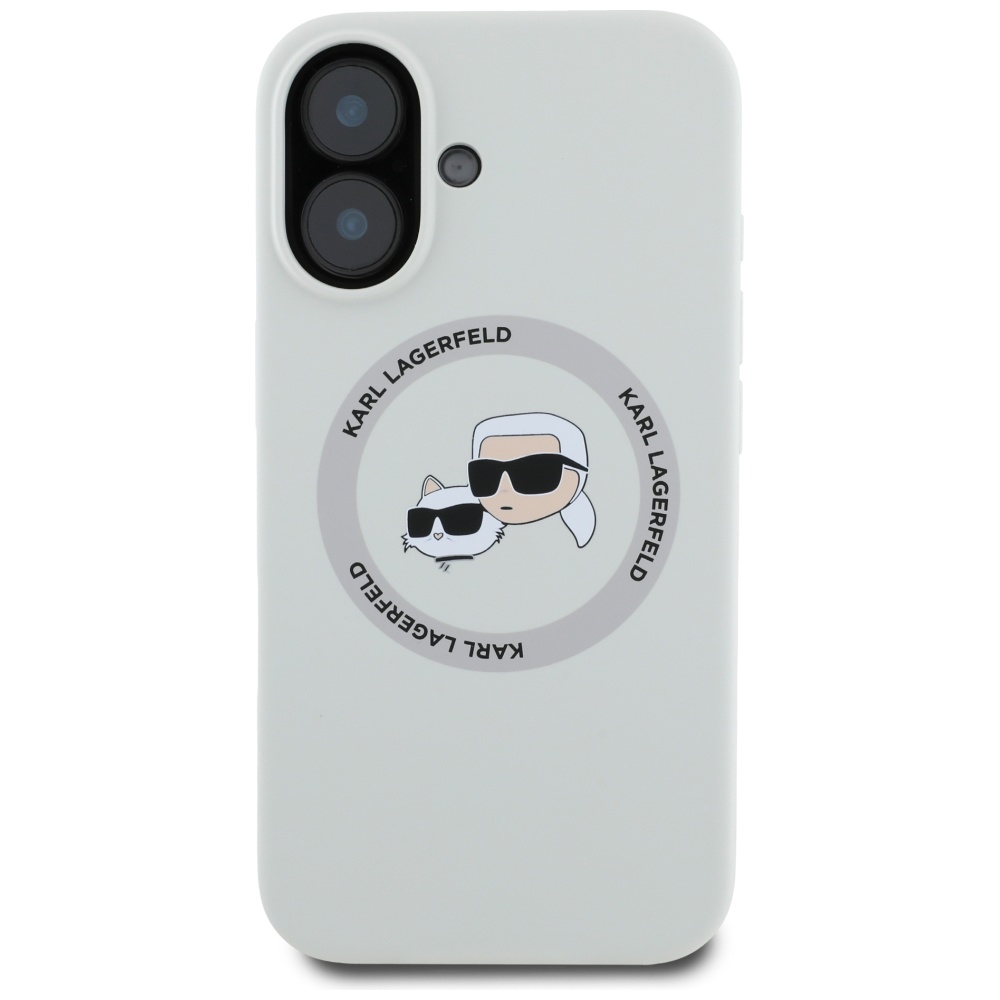 iTok webáruház - Karl Lagerfeld Karl Lagerfeld Silicone Double Heads And Circle MagSafe szilikon tok iPhone 16 készülékhez, bézs 3 Karl Lagerfeld Silicone Double Heads And Circle MagSafe case for iPhone 16 beige