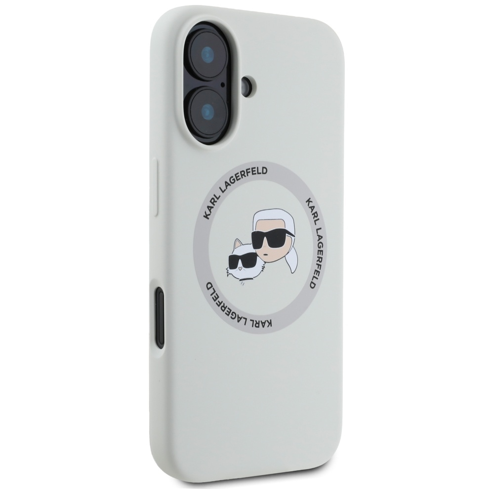 iTok webáruház - Karl Lagerfeld Karl Lagerfeld Silicone Double Heads And Circle MagSafe szilikon tok iPhone 16 készülékhez, bézs 4 Karl Lagerfeld Silicone Double Heads And Circle MagSafe case for iPhone 16 beige